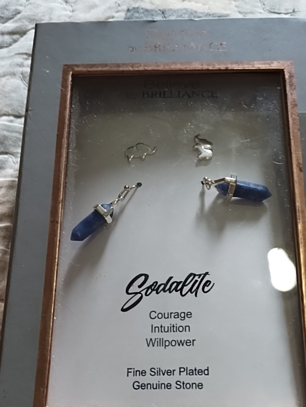 Lapis Earrings In Silver Plating With Velvet Storage Pouch